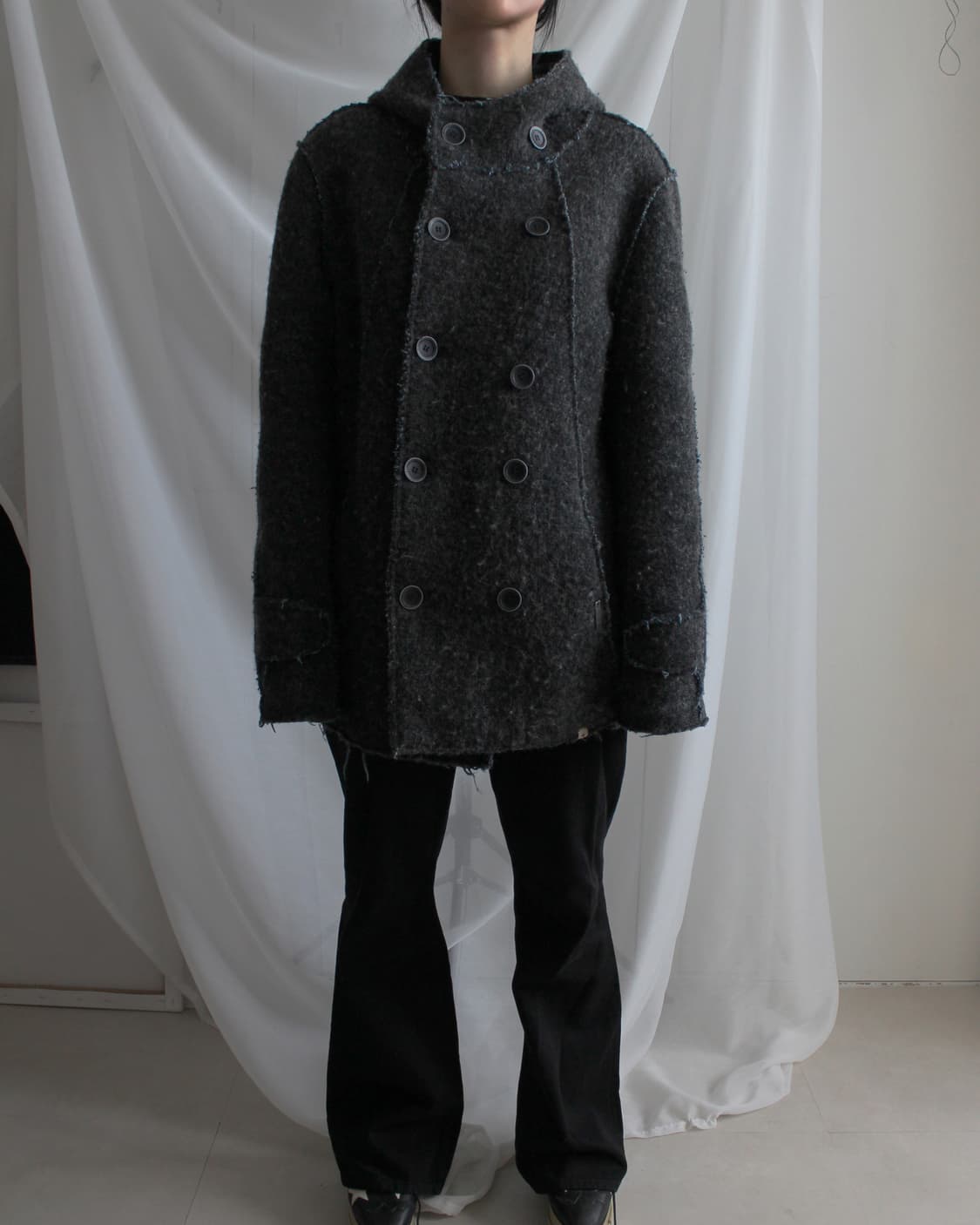 울 블렌드 더블 버튼 코트 상품이미지8