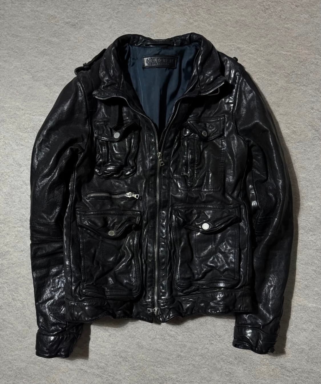 닐바렛 멀티지퍼 버팔로 레더자켓 상품이미지1