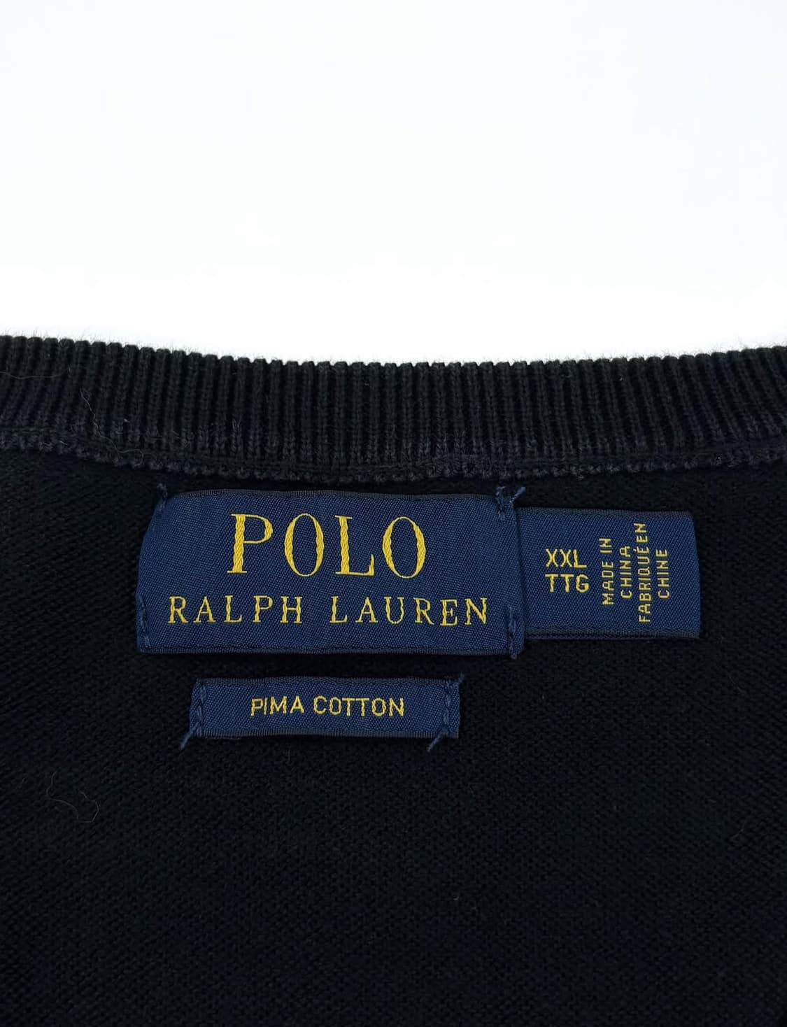 폴로 랄프로렌 브이넥 피마코튼 블랙 니트 상품이미지3