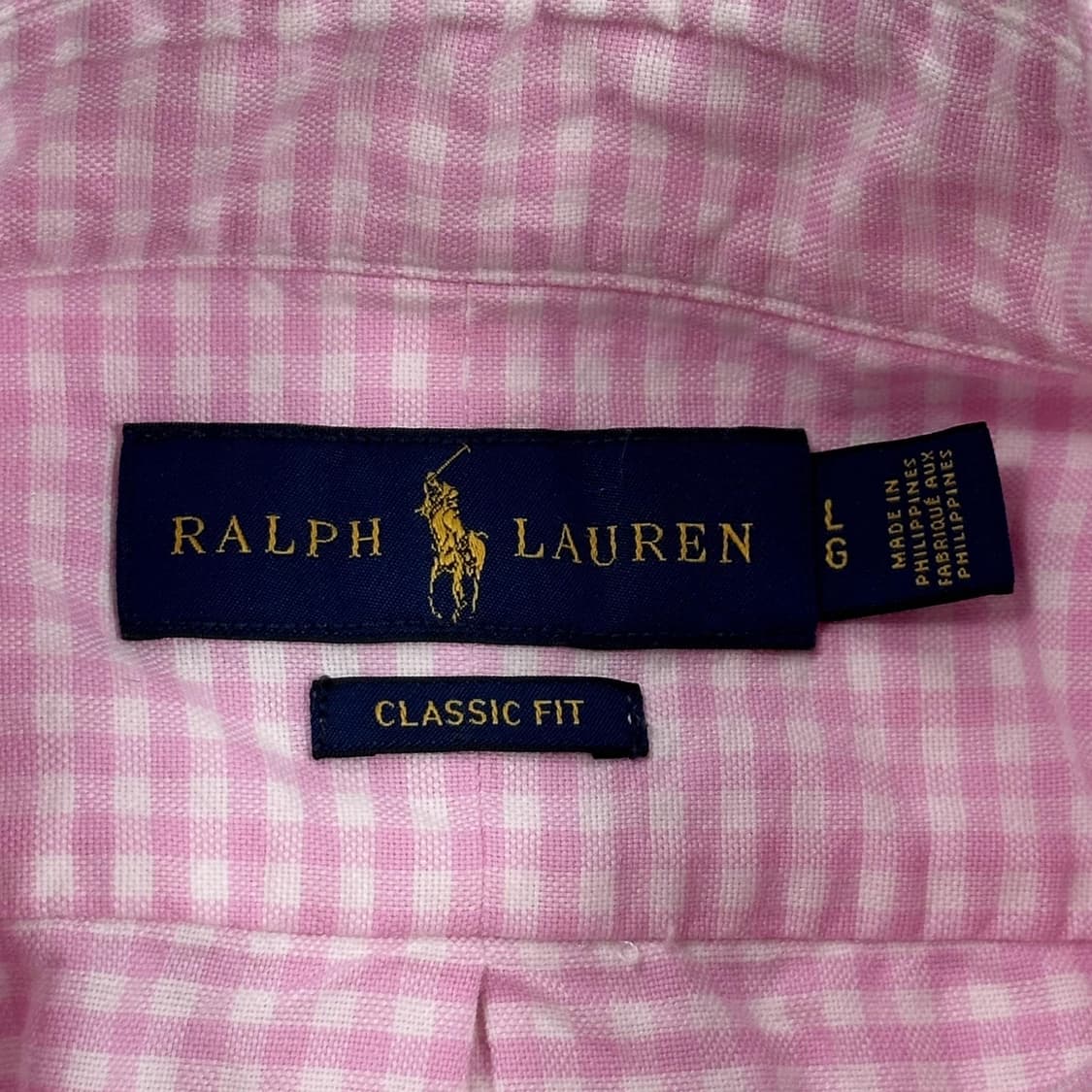 폴로 랄프로렌 포니 클래식 핑크 체크셔츠 (L) 상품이미지5