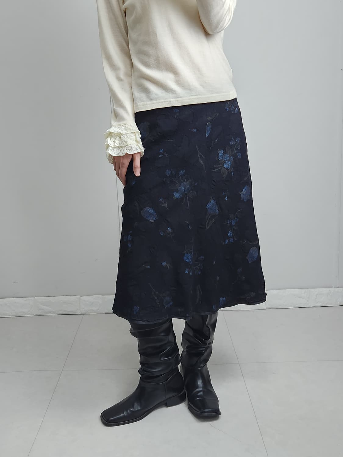 플로럴 울 스커트 상품이미지2