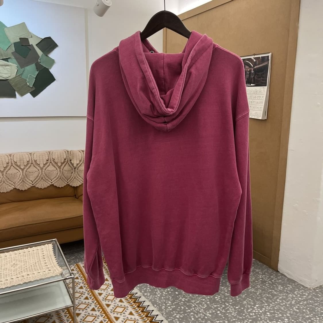 트래블 Y2K 레트로 스트릿 마젠타핑크 오버핏 후드티 M C10516 상품이미지4