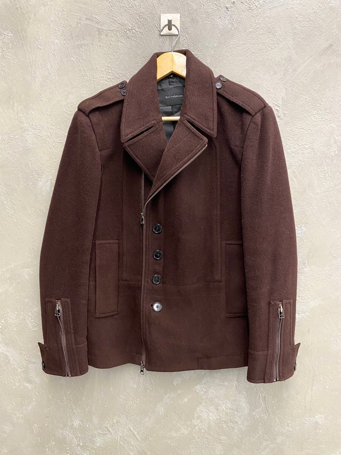 [M] Kai-aakmann 카이아크만 브라운 캐시미어 블렌디드 자켓 상품이미지1