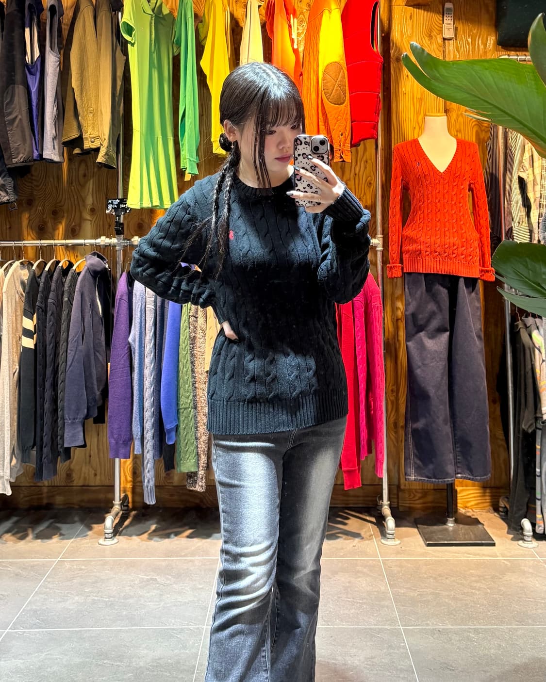 M 폴로랄프로렌 레드포니 블랙 케이블 니트 상품이미지1