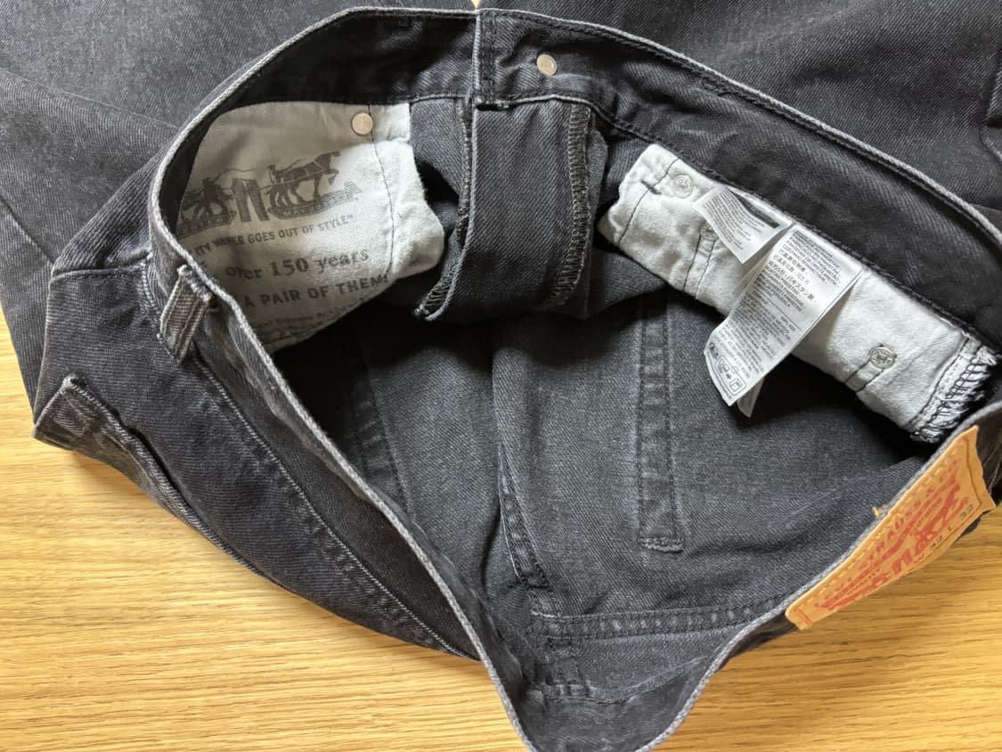 555 32x32 리바이스 릴렉스 스트레이트 블랙 진 상품이미지5