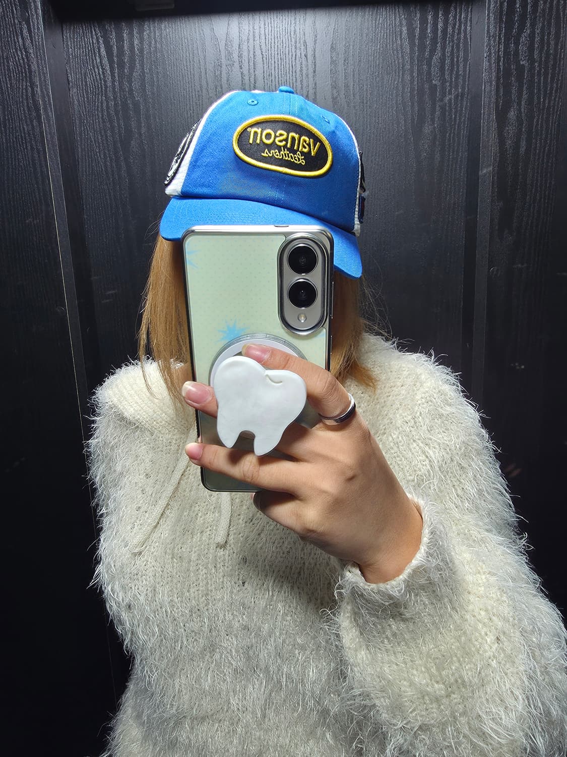 슈프림 x 히스테릭 글래머 x 밴슨 레더 메쉬 백 6-패널 블루 상품이미지4