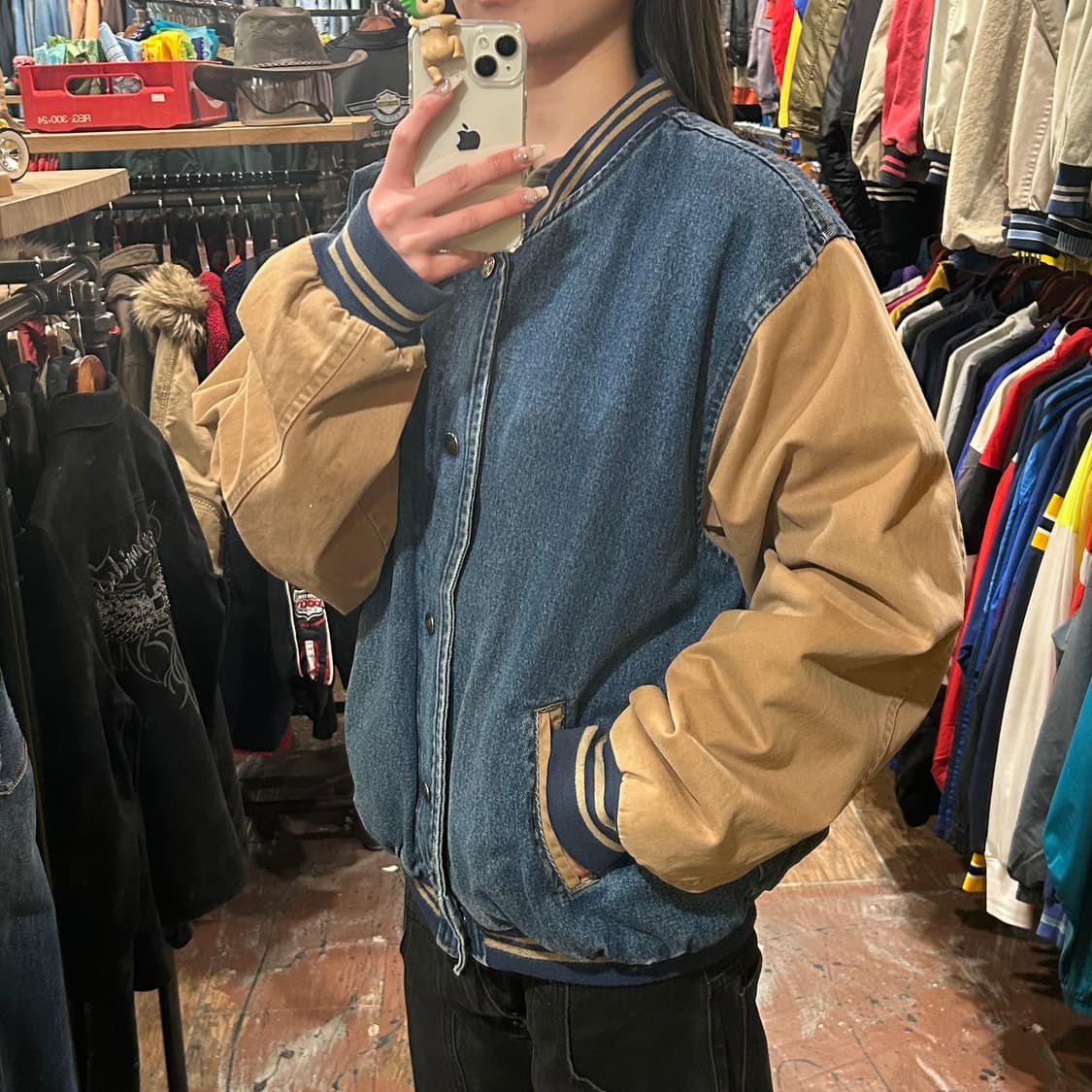 [HI] VTG 데님 바시티 자켓 진청 상품이미지4