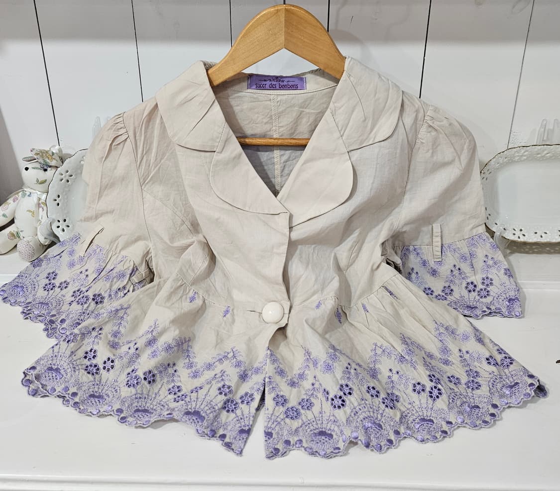 라벤더 자수 코튼 볼레로 상품이미지7