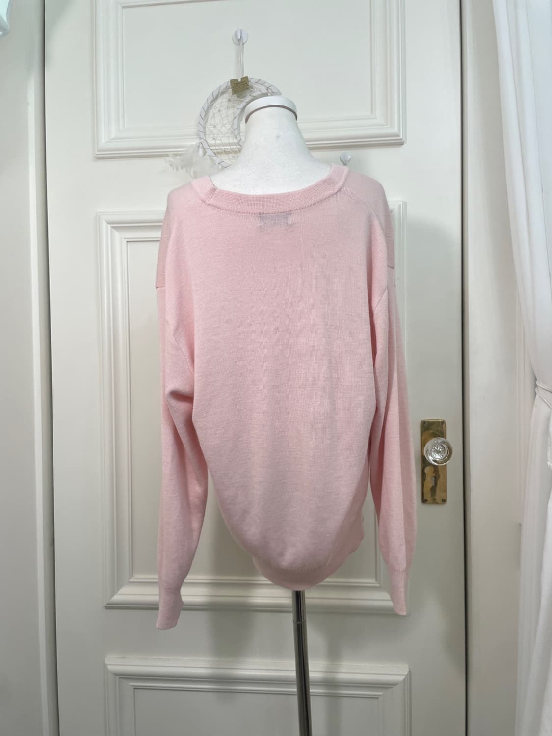 pink v-neck loose cardigan(size-L) 상품이미지3