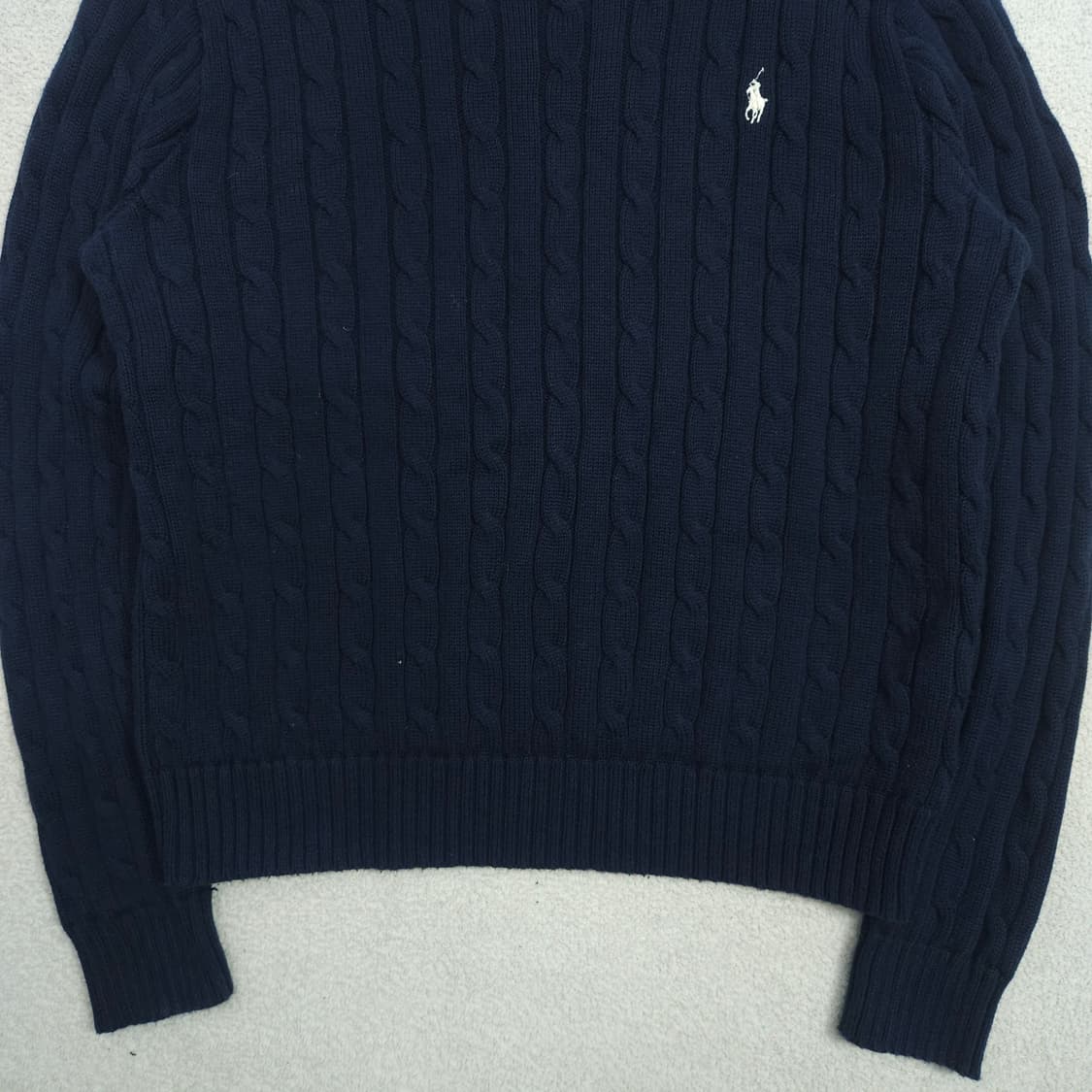 폴로 랄프 로렌 신형 QR 케이블 니트 XL 네이비 상품이미지3
