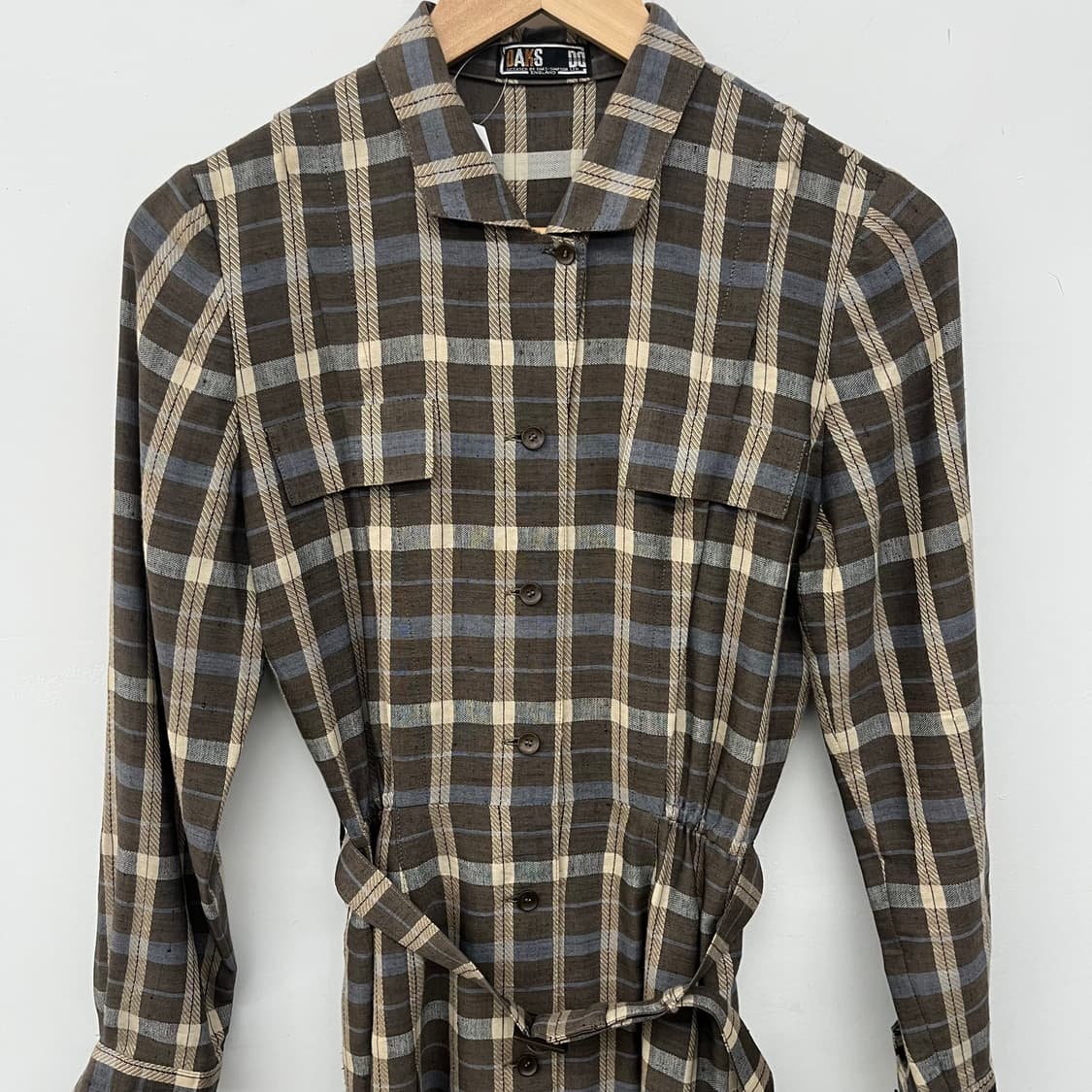 닥스 브라운 체크 롱 셔츠 원피스 여/S 상품이미지2