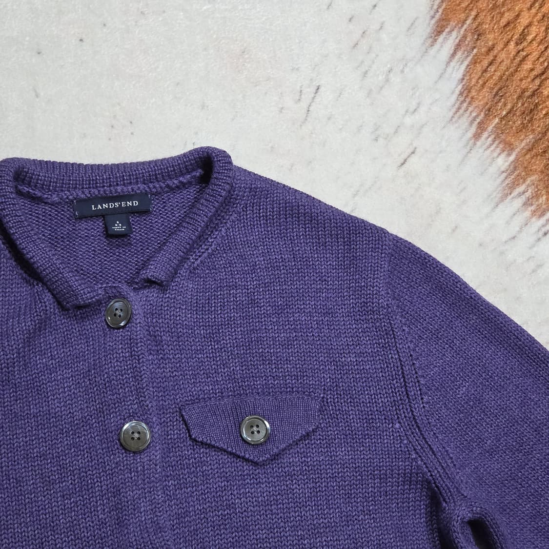 일본 빈티지 퍼플 니트 가디건 상품이미지2