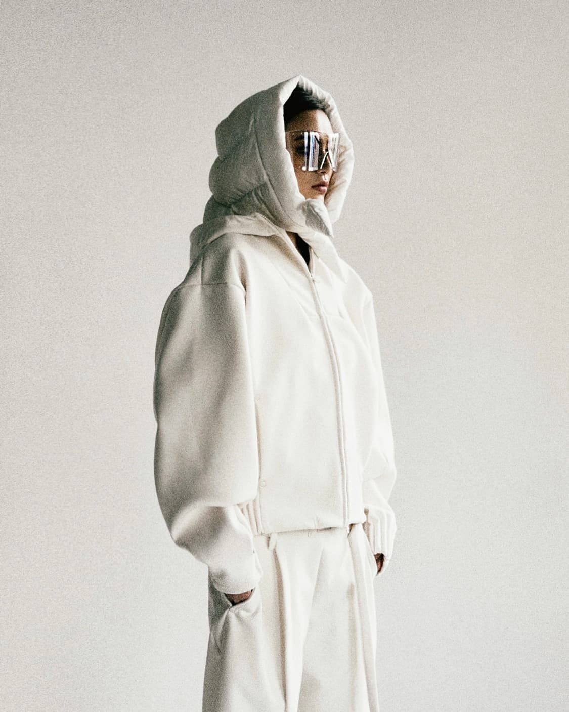 비욘드 캐시 소프트 후드 집업 남녀공용 M 크림 상품이미지1