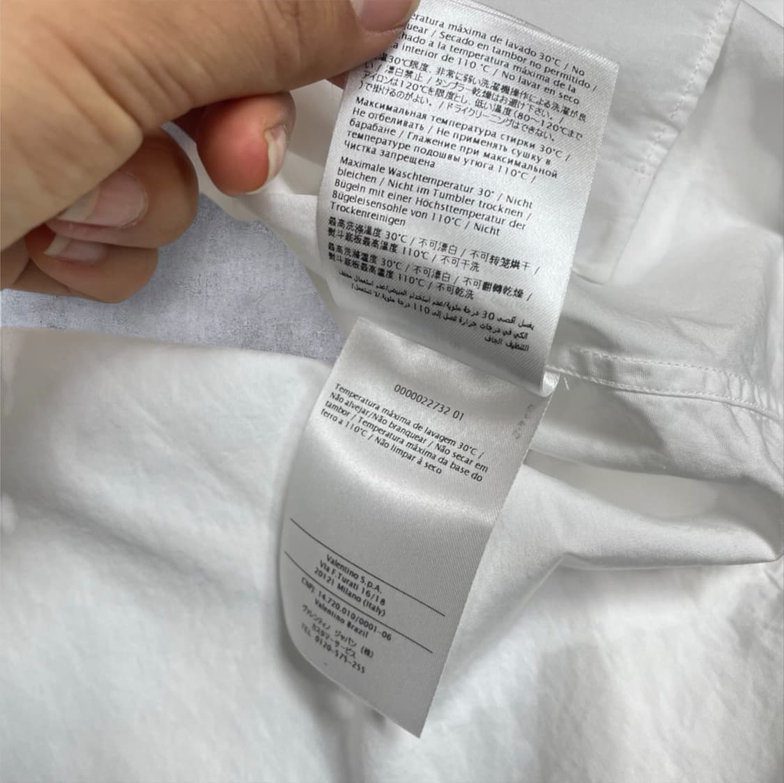 발렌티노 Valentino 화이트 히든버튼 카라 셔츠 40 상품이미지5