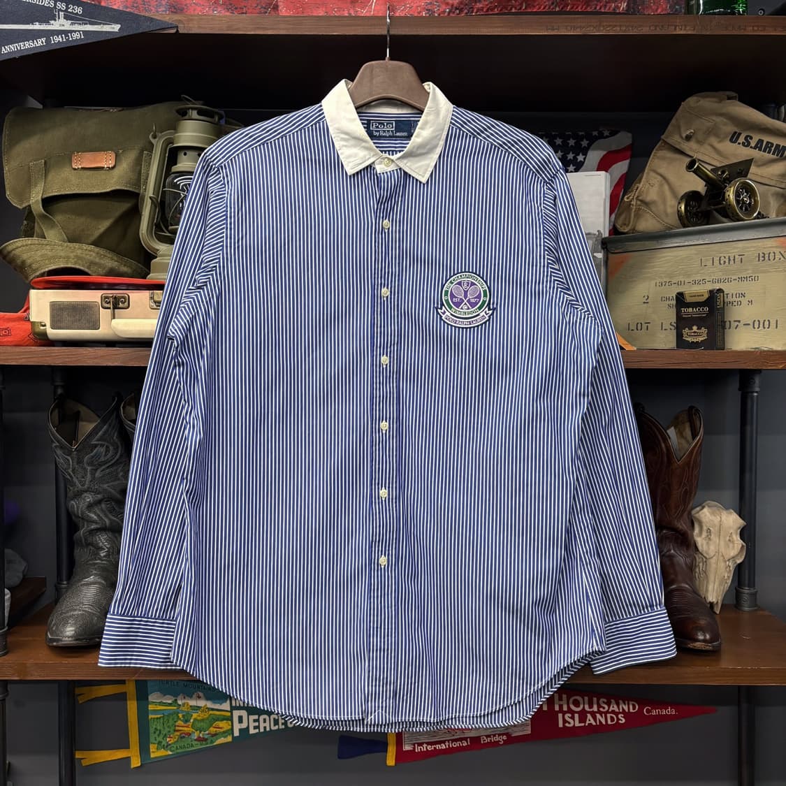 90s 폴로 랄프로렌 윔블던 니트드레스 스트라이프 저지셔츠 N445 상품이미지1
