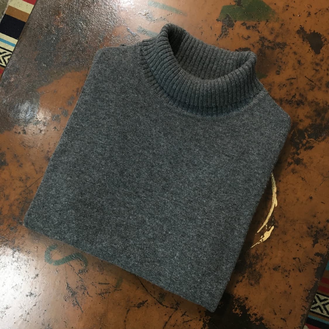 에디바우어 다크 그레이 울 혼방 터틀넥 니트 남성 102 여성 프리사이즈 상품이미지1