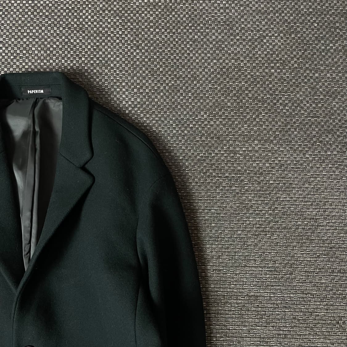 페이퍼리즘 딥그린 울 미디 코트 L 상품이미지3