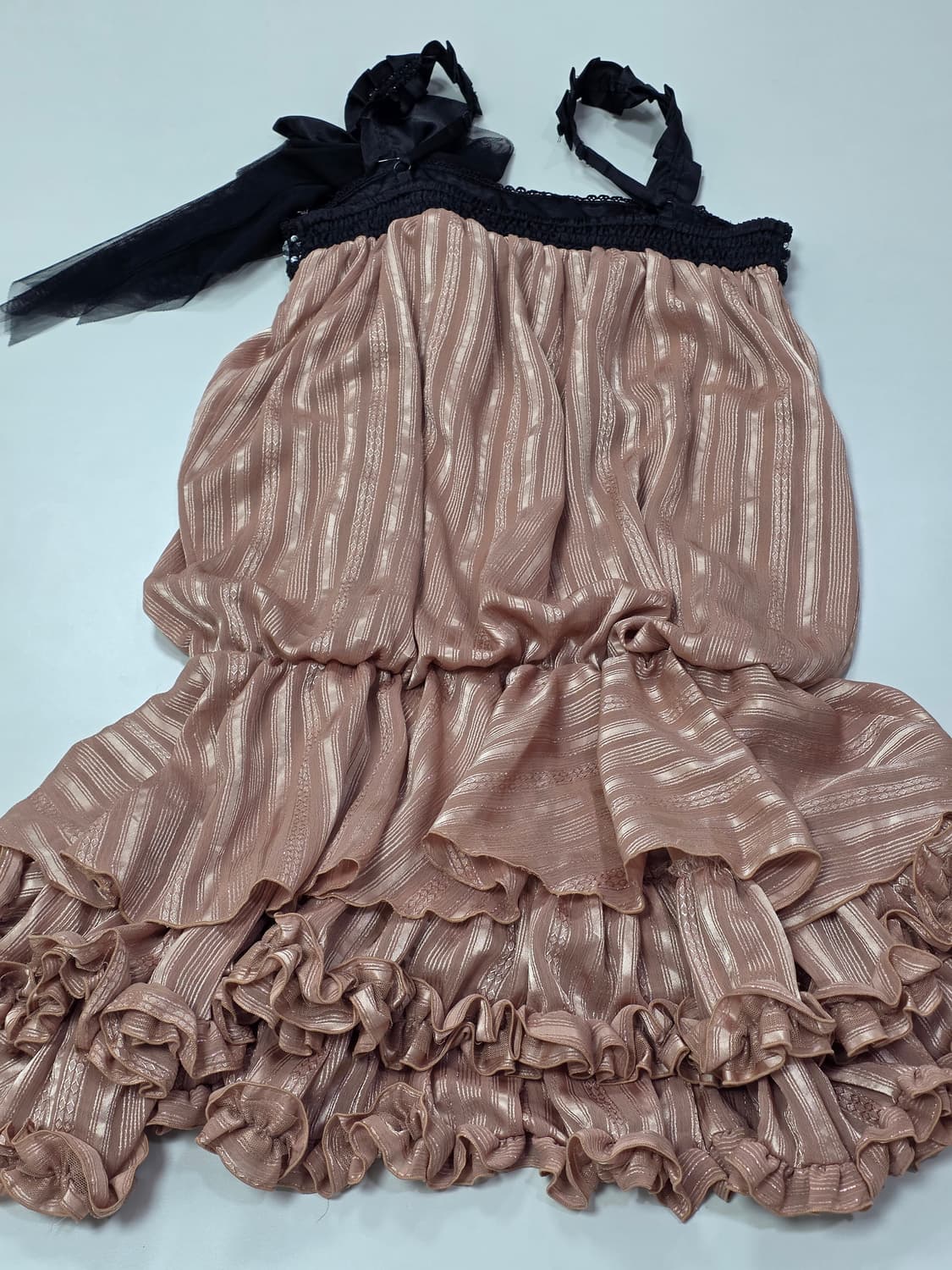 엑시즈팜 일본빈티지)로맨틱 캉캉빅리본 셔링프릴히메라떼갸루 벌룬모리걸원피스 상품이미지5