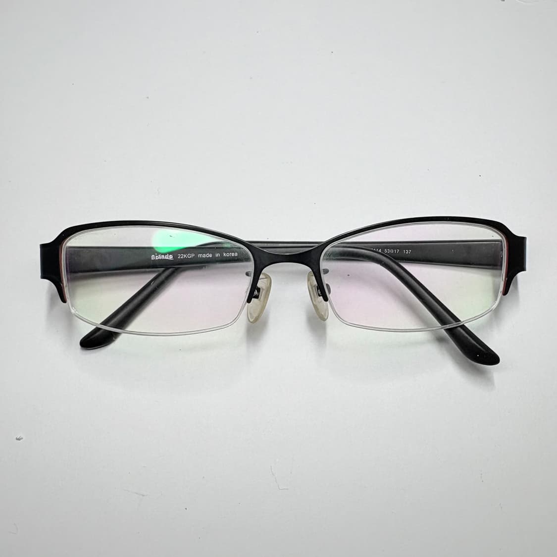 빈티지 긱시크 안경[비앤드(Bbinde) 블랙 핑크 하프림] 상품이미지1