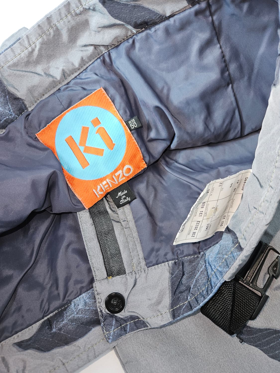 KENZO 겐조 카고 메탈릭 패디드 플라워 스키팬츠 벨트 50 빈티지 상품이미지7