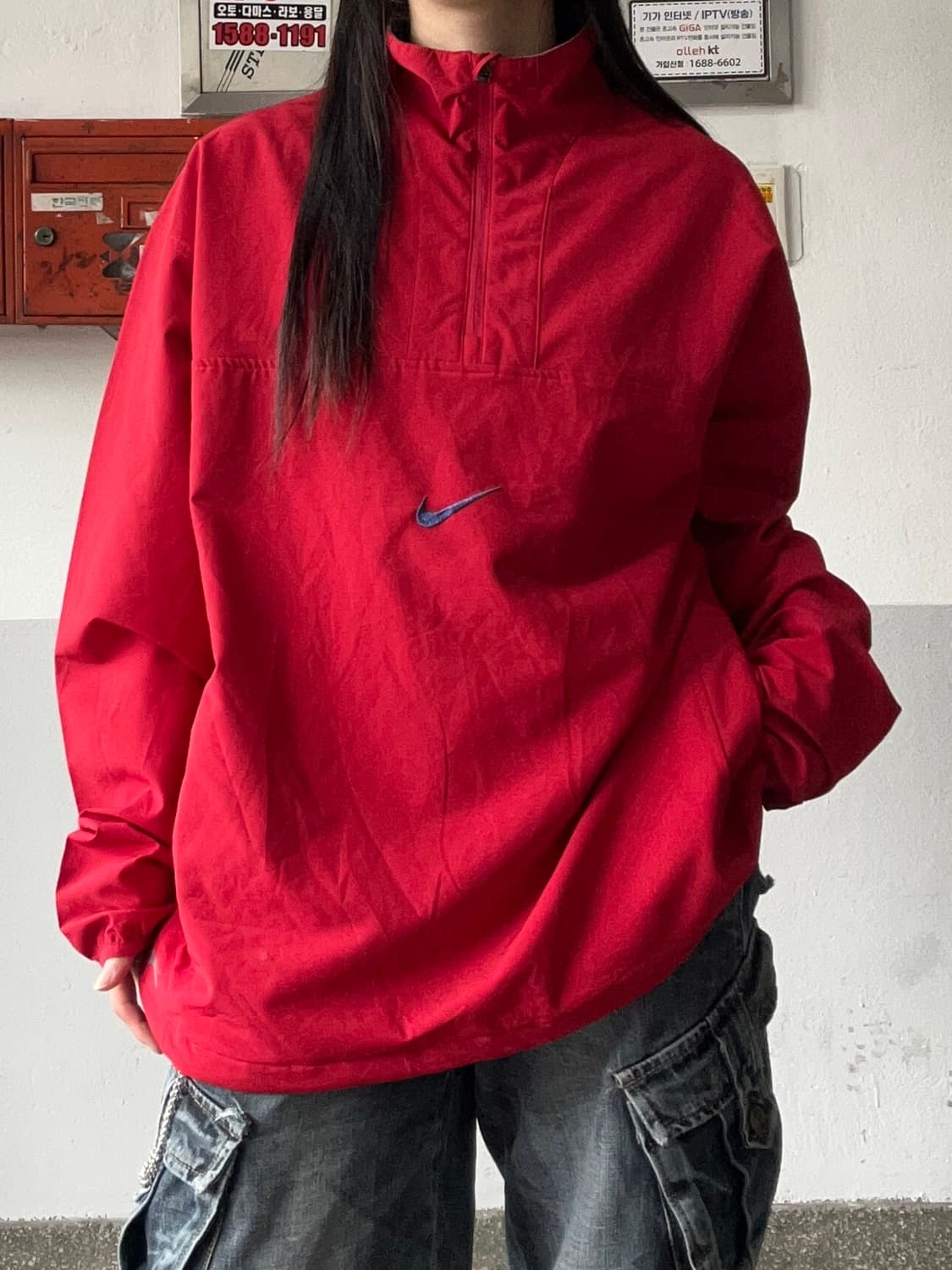 90s 올드스쿨 나이키 반집업 아노락 상품이미지2