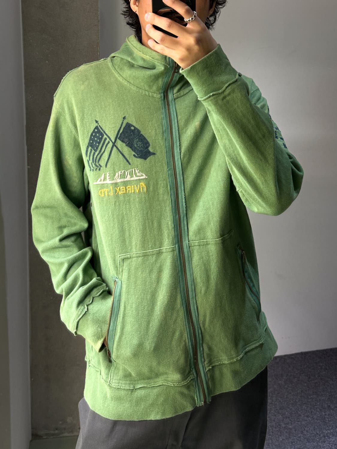 아비렉스 헌터 필드 엠브로이드 집 후디 상품이미지2