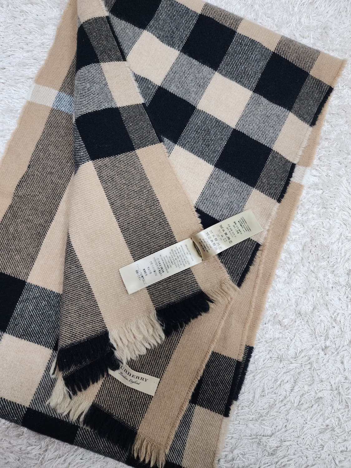 버버리 울캐시 혼방 체크 머플러 스카프 정품 상품이미지4