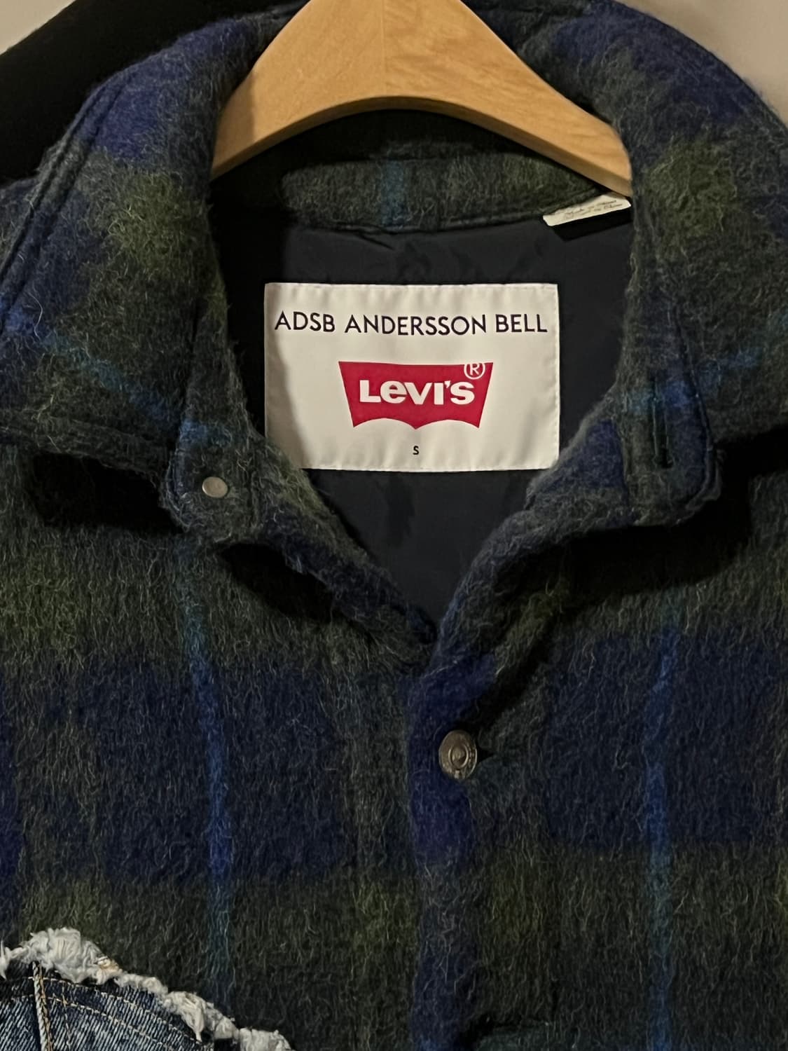 앤더슨벨 리바이스 콜라보 데님 체크 자켓 (S) 상품이미지2
