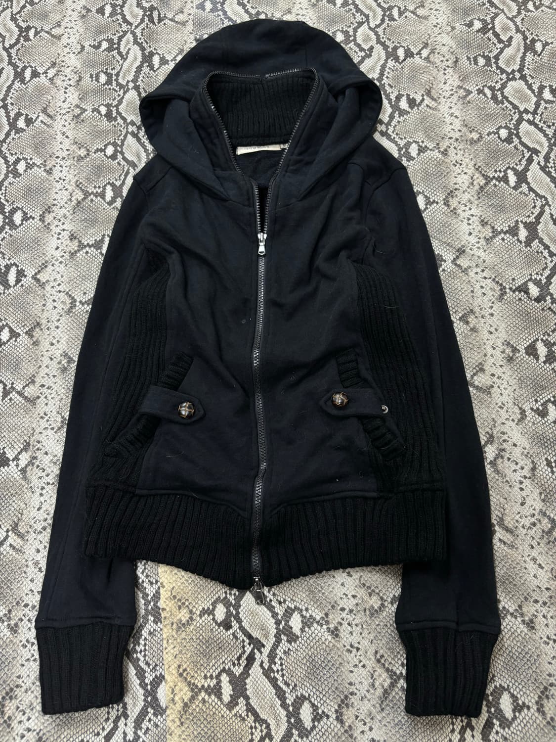 “Vintage” 00’s Y2K Design Black Hooded 2 상품이미지1