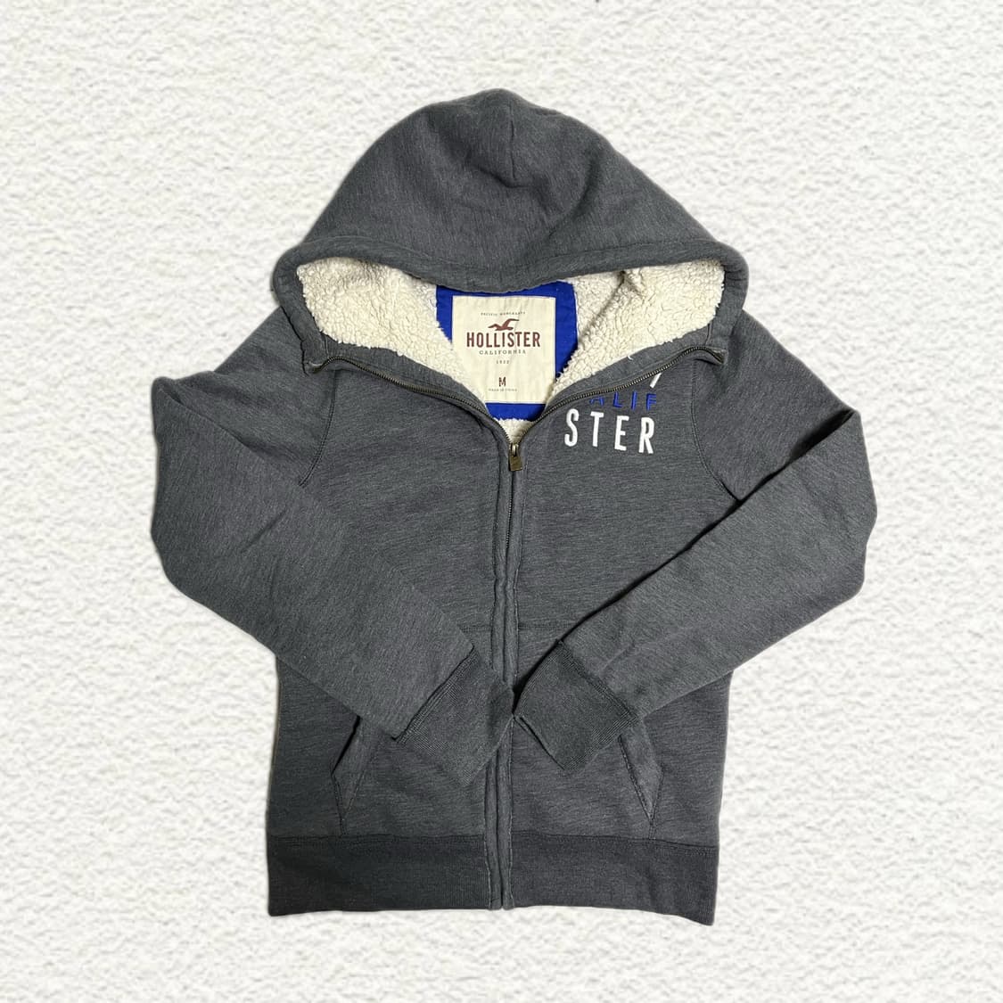 홀리스터 양털 후드집업 M 그레이 상품이미지1