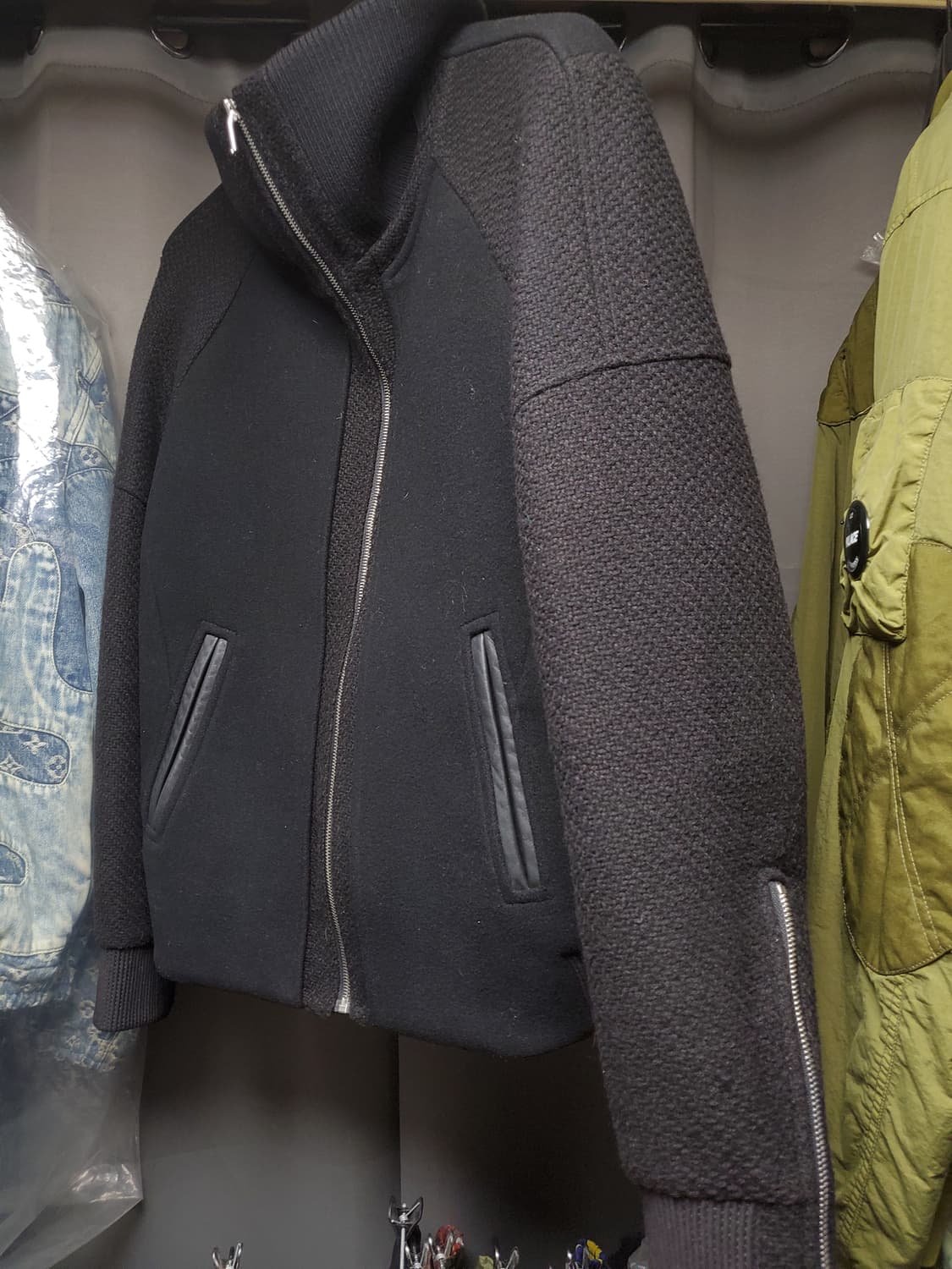 시스템옴므 앞뒤 집업 블루종 트위드 자켓 상품이미지5