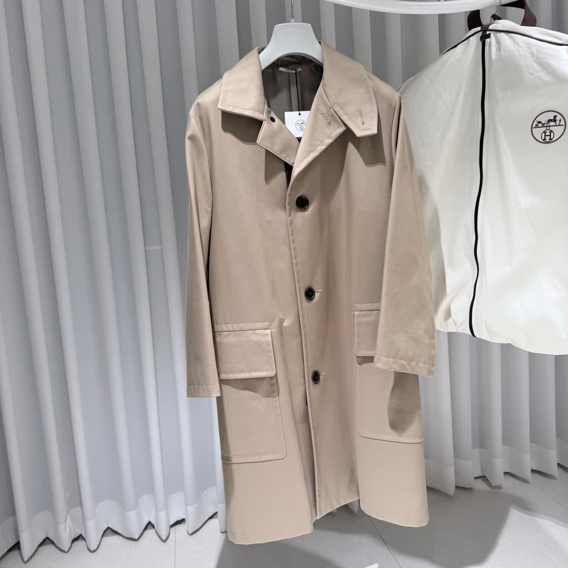 (S+급/48) / 에르메스 코튼 롱코트 베이지 상품이미지2