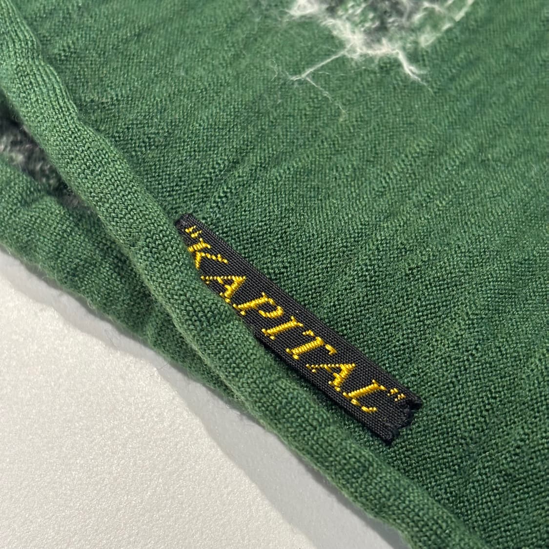 os) 캐피탈 반다나 축융 울 스톨 머플러 그린 상품이미지4