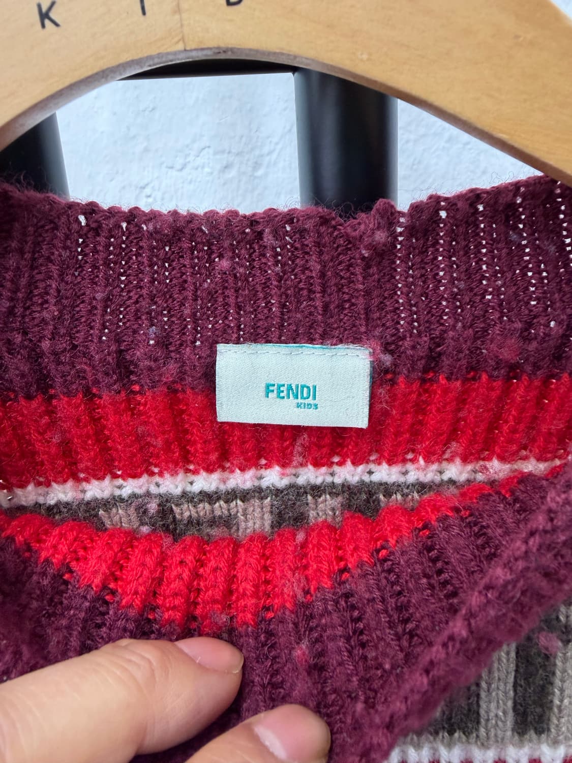 정품) 펜디 키즈 FF 로고 니트 원피스 120 상품이미지6