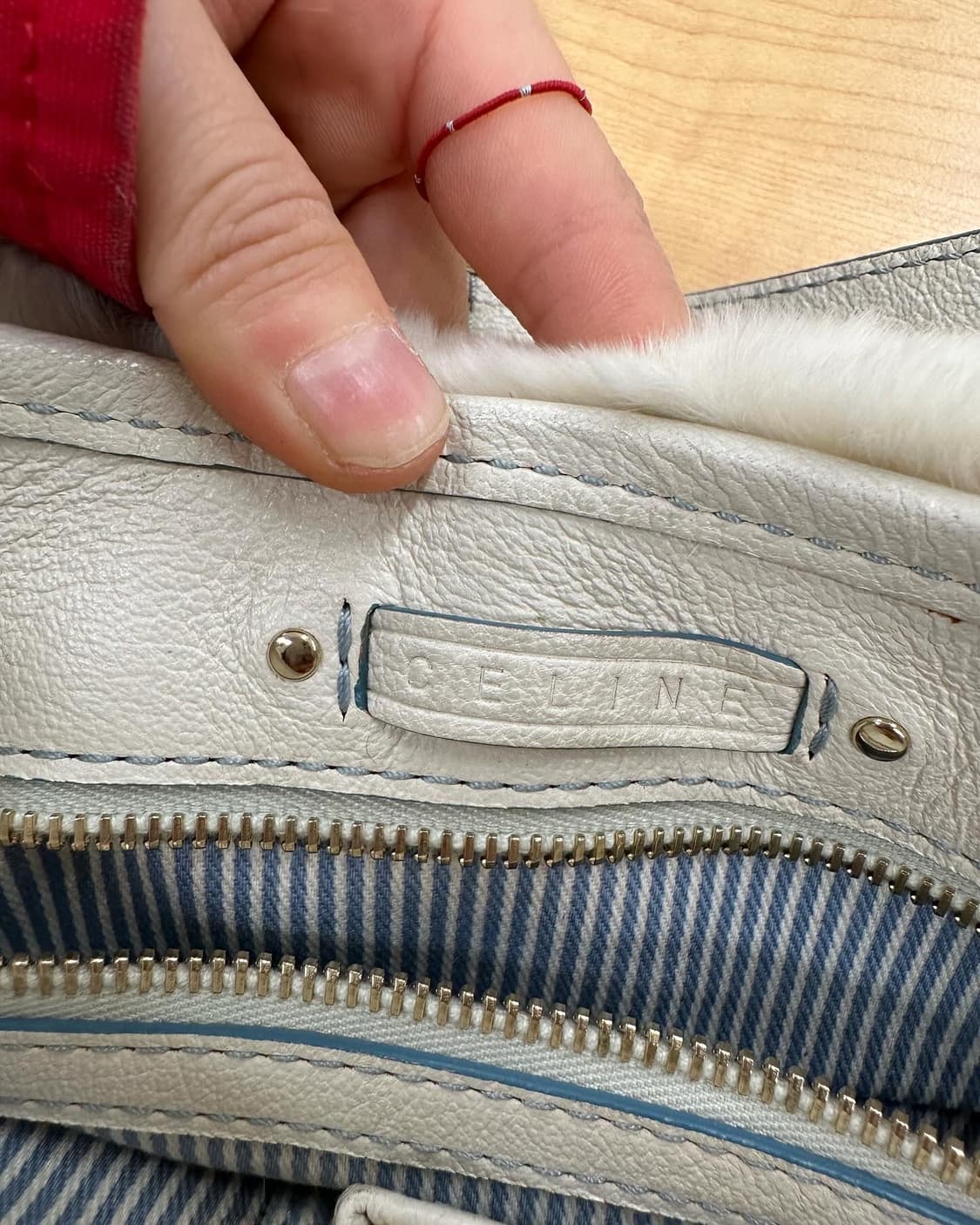 셀린느 스카이블루 마카담 퍼 숄더백  상품이미지9