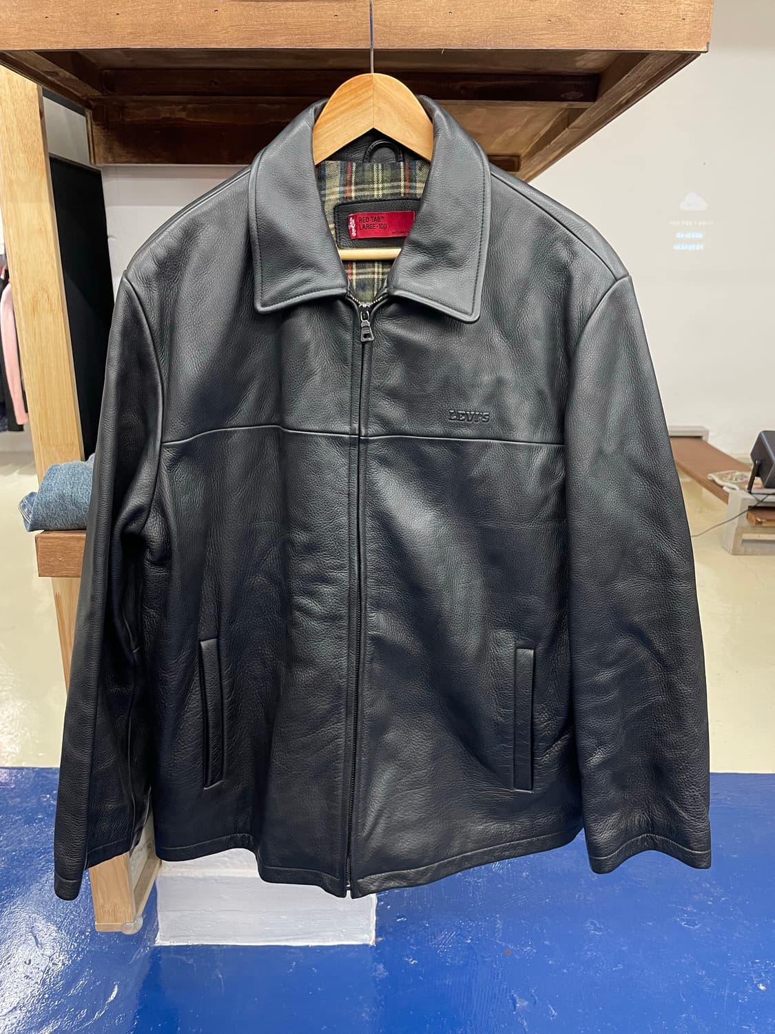 Levis 리바이스 소가죽 미니멀 레더 자켓 상품이미지4