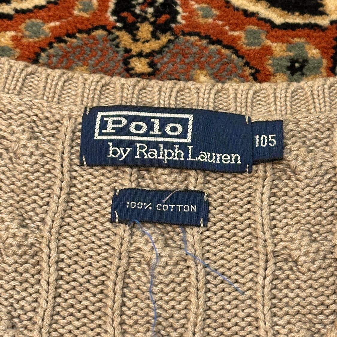 폴로 케이블 니트 베스트 조끼 베이지 (XL) 105 상품이미지5