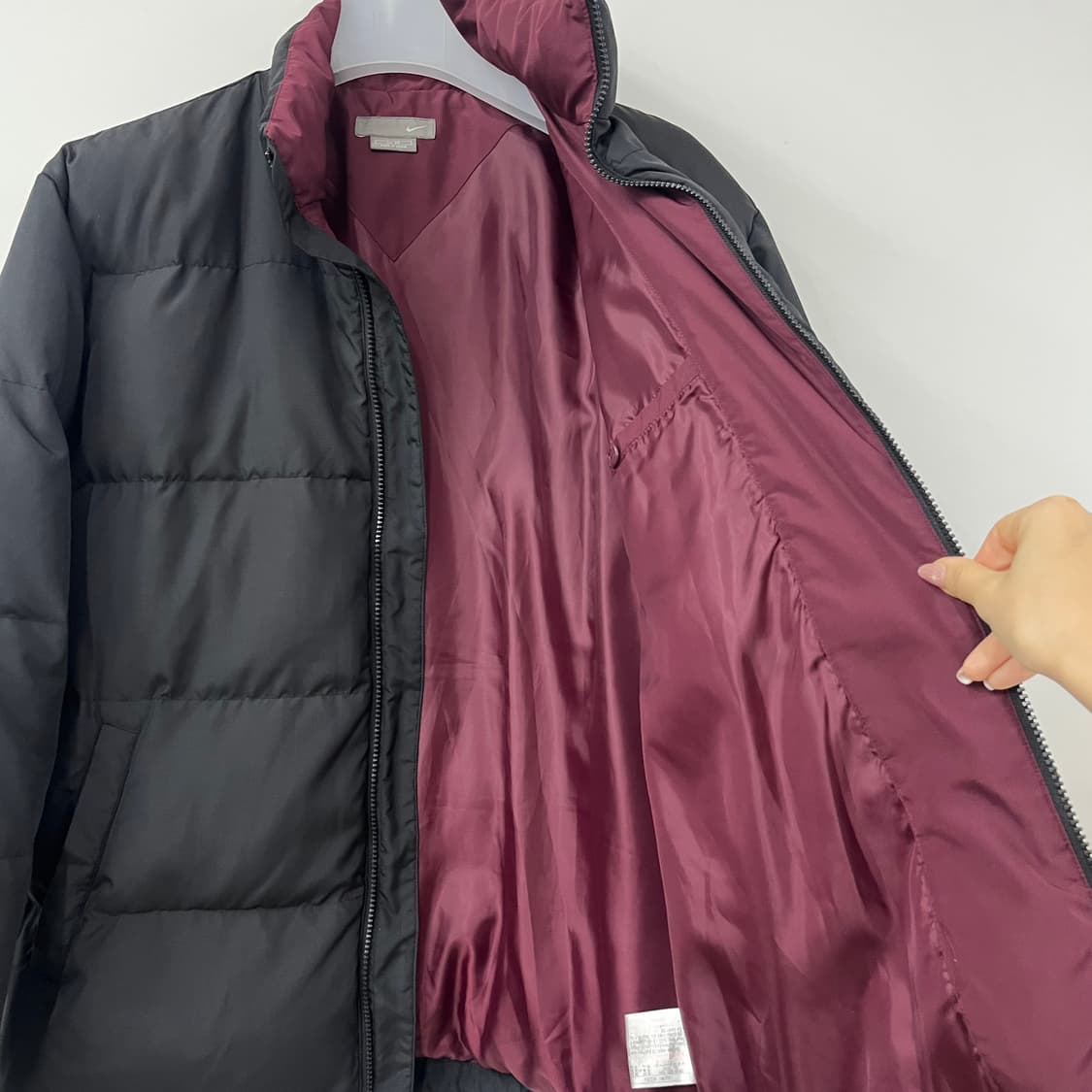 나이키 00s 버건디 스우시 뉴챔프 블랙 덕다운 패딩 자켓 상품이미지6