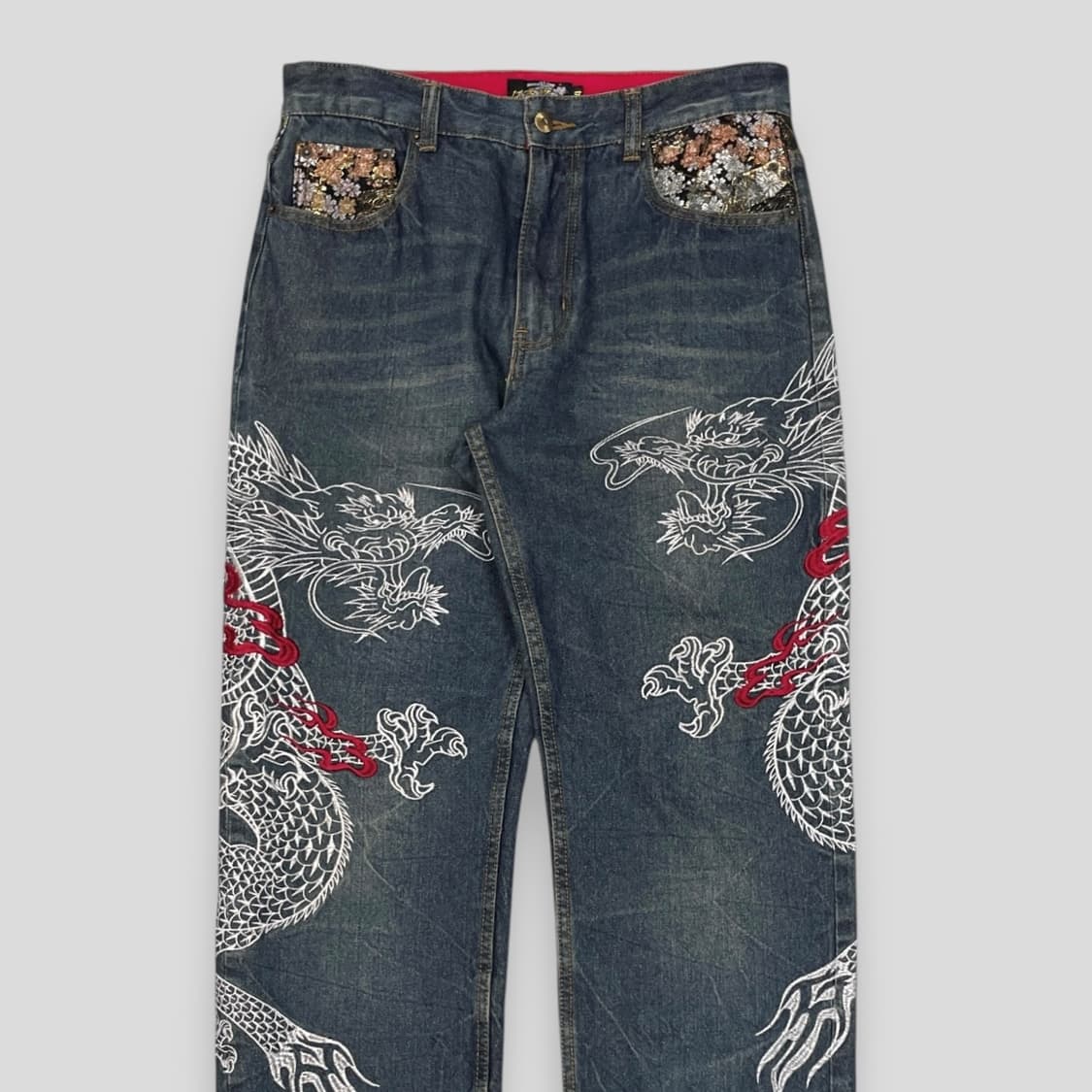 BUKKIR ABOU 자수 데님 팬츠 상품이미지2