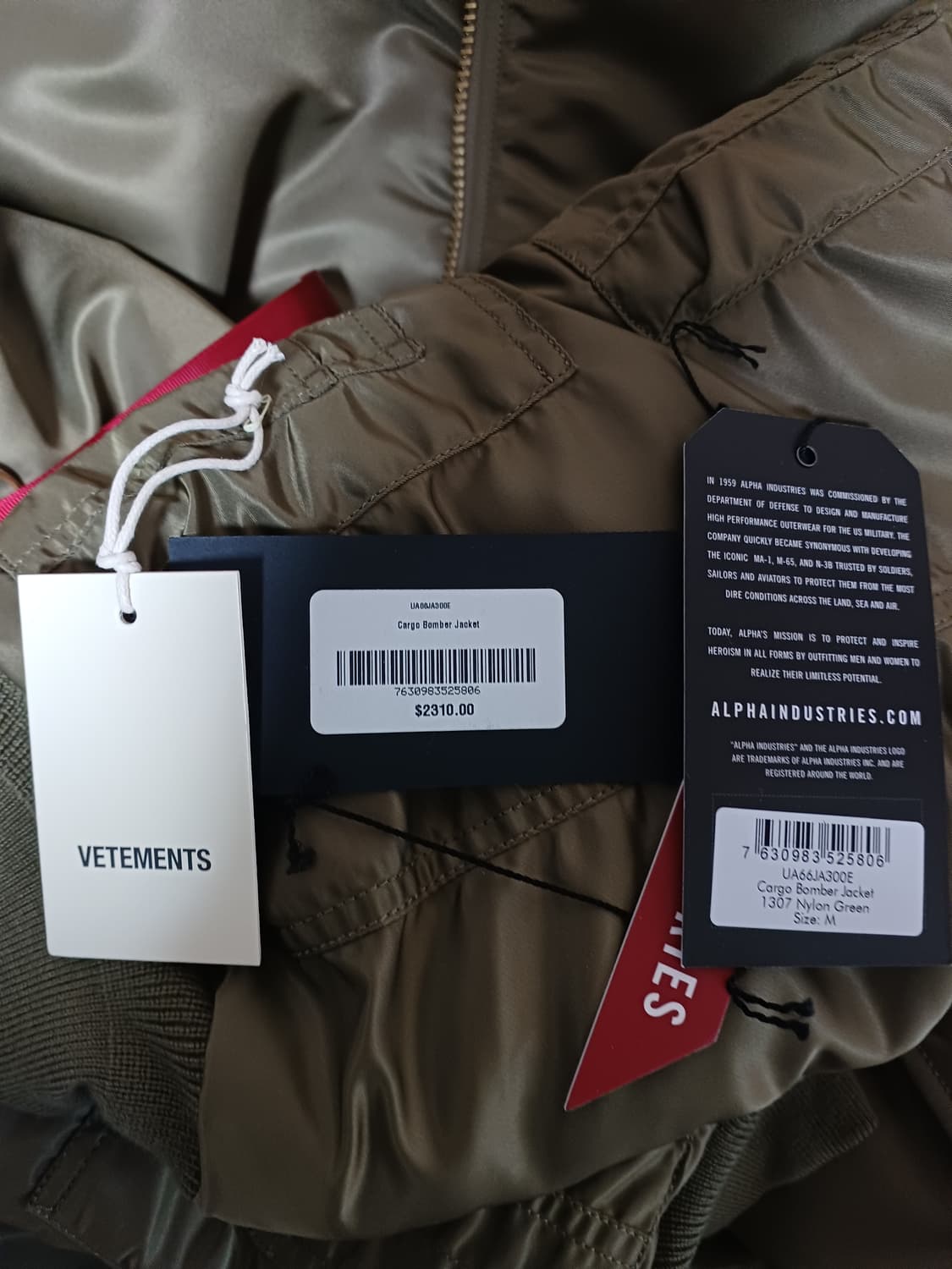[M] 베트멍 알파 카고 봄버 자켓 새상품 상품이미지7
