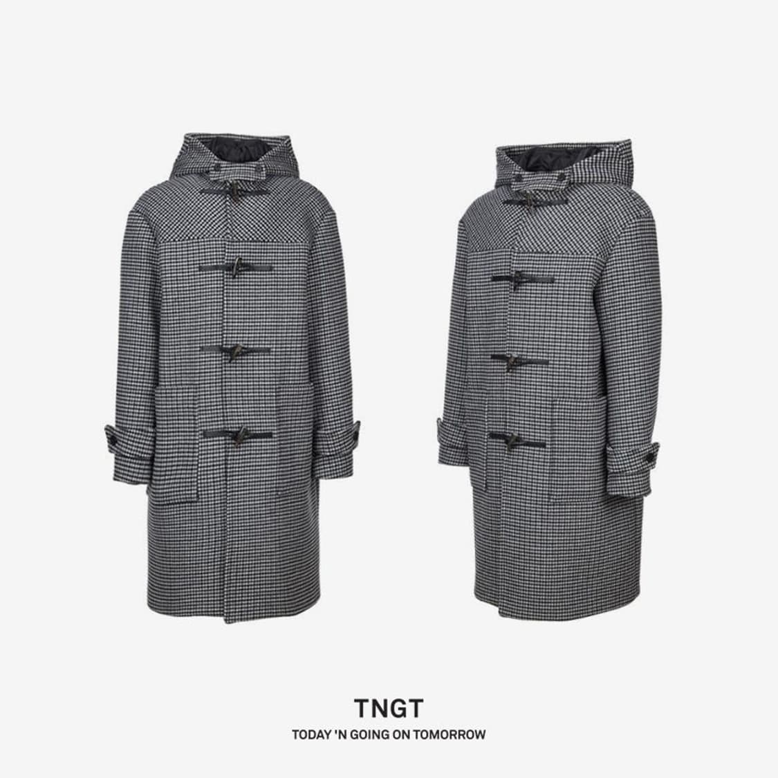 TNGT 하운드체크 울 코트 XXL(110) 상품이미지9