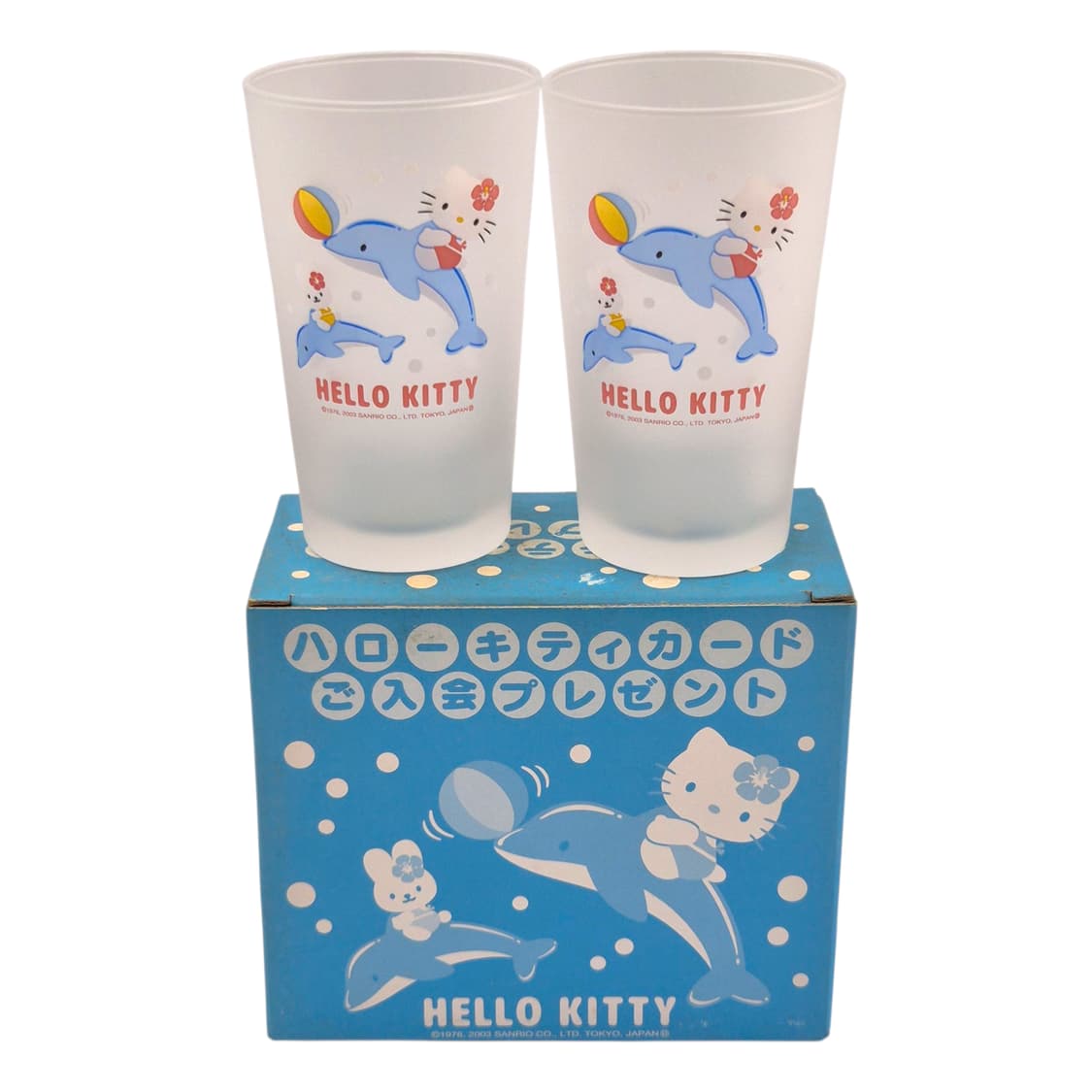 03s 헬로키티 불투명 돌고래 롱 글라스 세트 상품이미지2
