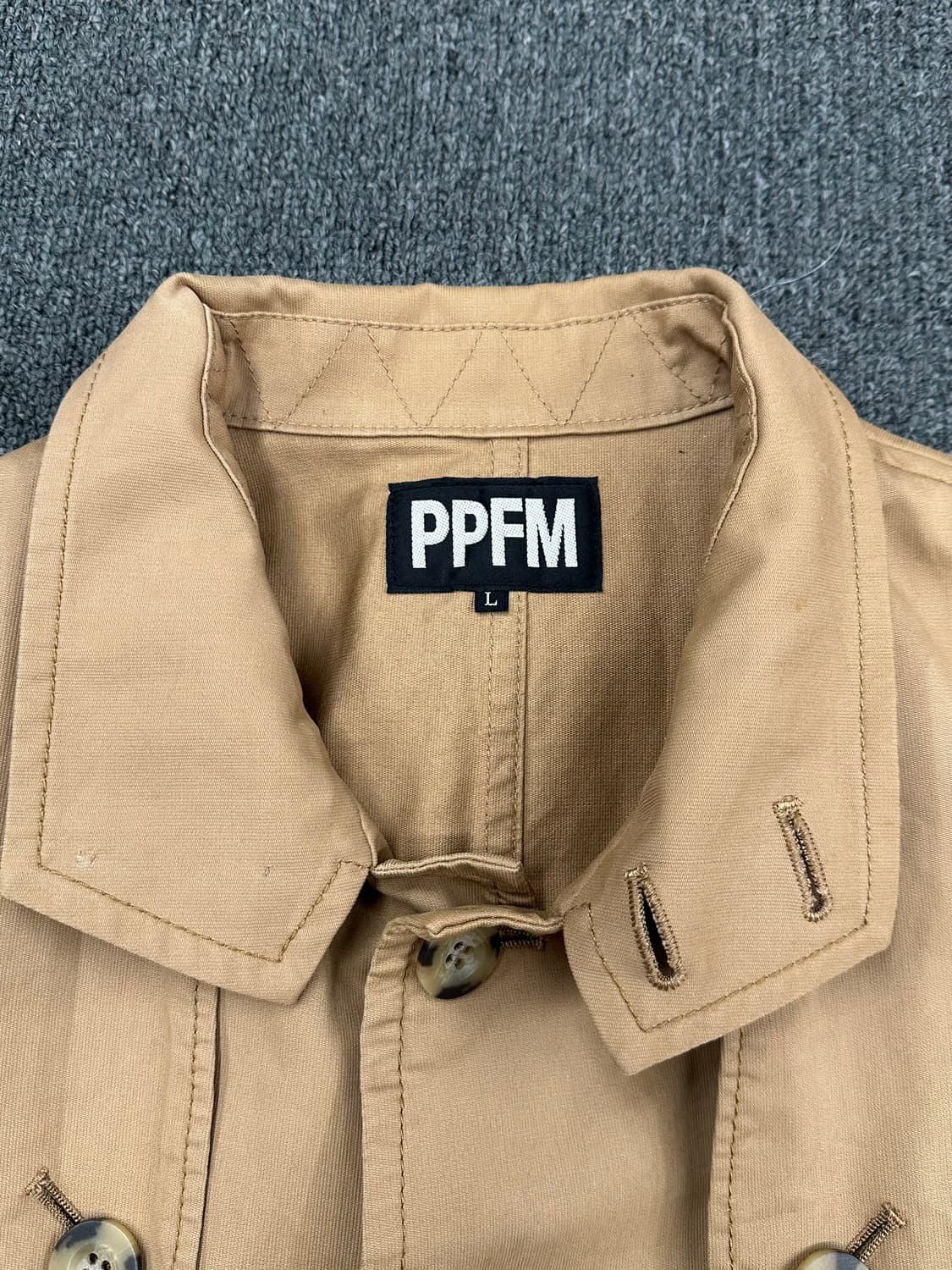 L)PPFM vintage 베이지 트렌치 블루종 자켓 상품이미지5