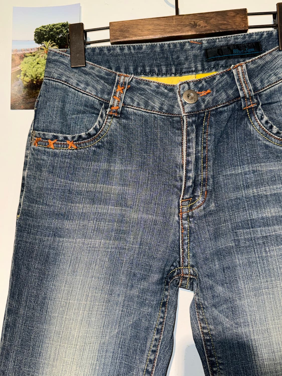 오렌지 스티치 데님 팬츠 상품이미지4