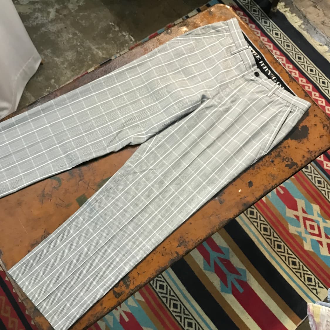 버버리 그레이 글렌 체크 코튼 팬츠 허리 31 32 사이즈 상품이미지3