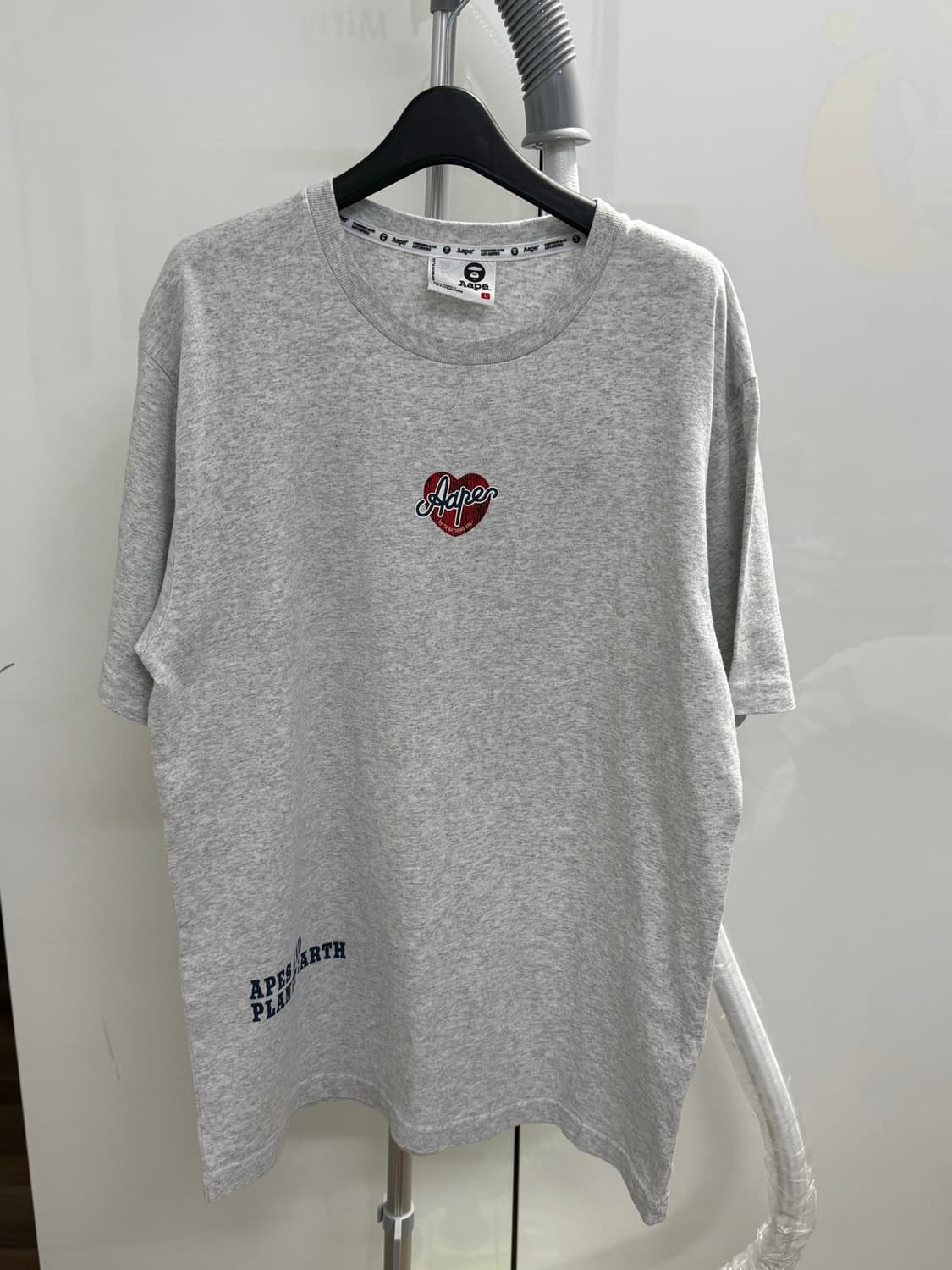 Aape 하트 로고 반팔티 그레이 상품이미지3