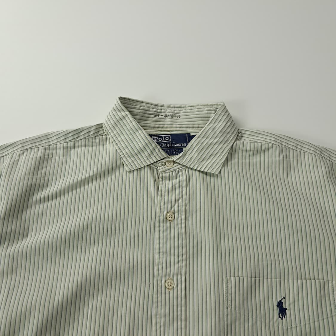 CK614 XL 폴로 90s 그린 멀티 스트라이프 셔츠 남방 상품이미지2