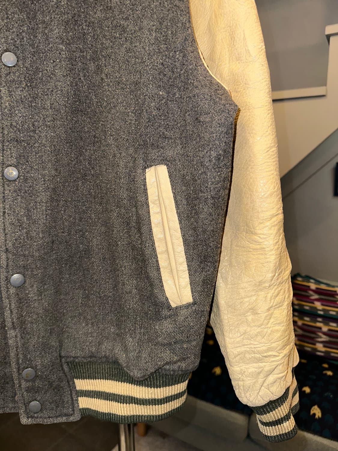 90’s Sugar Cane wool/leather varsity JK 상품이미지6