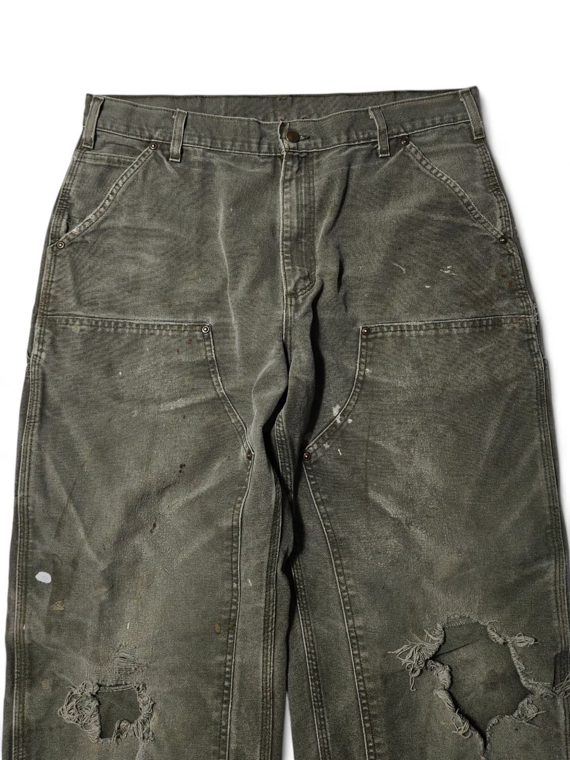 칼하트 디스트레스드 더블니 팬츠 38 하드페이딩 모스그린 상품이미지3