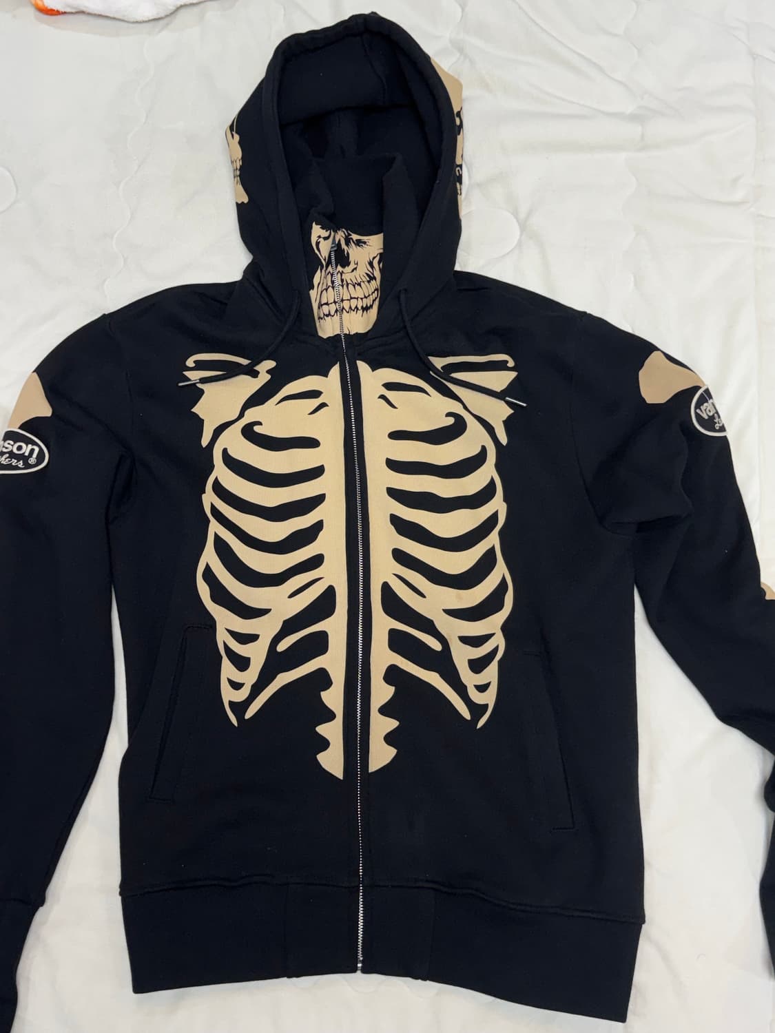 벤슨 레더 본 스켈레톤 후드집업 상품이미지1